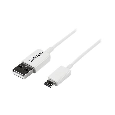 StarTech.com Cavo micro USB bianco 2 m - A a Micro B - Cavo USB - Micro-USB Tipo B (M) a USB (M) - USB 2.0 - 2 m - stampato - b