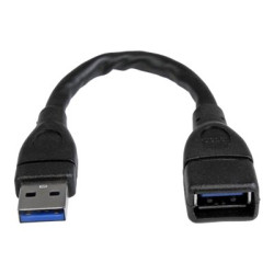 StarTech.com Cavo prolunga USB 3.0 Tipo A da 15 cm da A ad A di colore nero - Maschio/Femmina - Prolunga USB - USB Tipo A (F) a