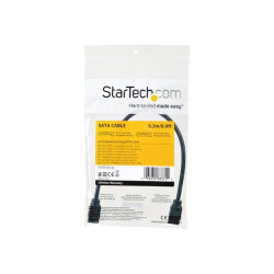 StarTech.com Cavo SATA tondo da 30 cm con connettori latch - 6Gbs - Cavo di alimentazione per disco rigido SATA - Nero (SATRD30