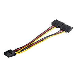 StarTech.com Cavo sdoppiatore di alimentazione da SATA a LP4 - Cavo splitter a 4 pin da LP4 a doppio cavo SATA - 18AWG PVC (DSA