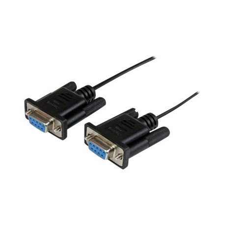 StarTech.com Cavo Seriale RS232 - Cavo DB9 Femmina a Femmina - Cavo Null Modem a 9 pin F/F colore nero da 1m - Cavo null modem 