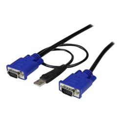 StarTech.com Cavo sottile KVM, VGA, USB, 2 in 1 - 3 m (SVECONUS10) - Cavo video / USB - USB, HD-15 (VGA) (M) a HD-15 (VGA) (M) 