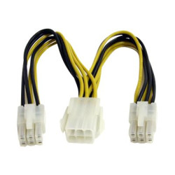 StarTech.com Cavo splitter alimentazione PCI Express 15 cm - Power splitter - Cavo alim. PCI 6 piedini (M) a Cavo alim. PCI 6 p