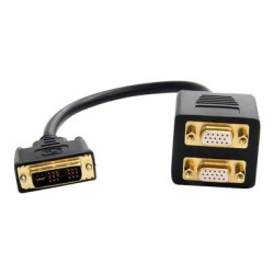 StarTech.com Cavo splitter video da DVI a due VGA da 30 cm - Sdoppiatore DVI-I analogico a 2 VGA -  1x DVI-I (M), 2x VGA (F) (D