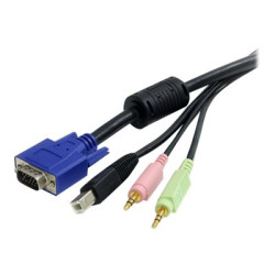 StarTech.com Cavo switch KVM VGA USB 4 in 1 da 1,8 m con audio e microfono (USBVGA4N1A6) - Cavi tastiera / video / mouse / audi