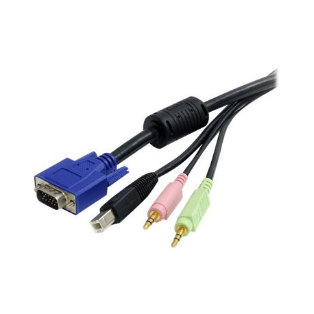 StarTech.com Cavo switch KVM VGA USB 4 in 1 da 1,8 m con audio e microfono (USBVGA4N1A6) - Cavi tastiera / video / mouse / audi