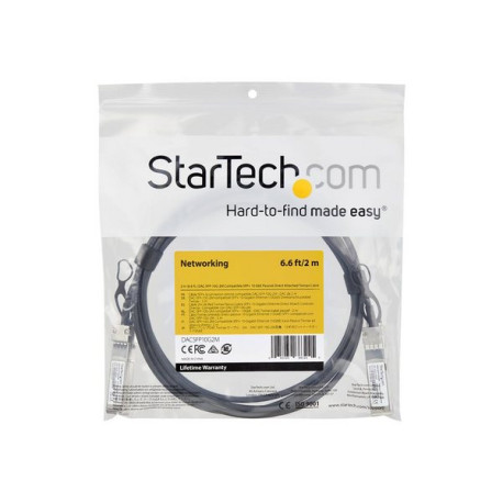 StarTech.com Cavo Twinax con collegamento diretto SFP+ compatibile con Dell EMCDAC-SFP-10G-2M - 2 m (DACSFP10G2M) - Cavo applic