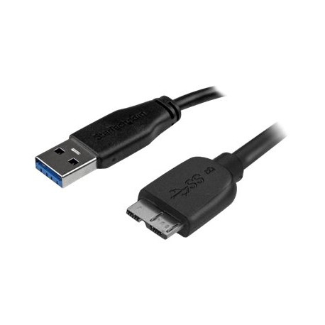 StarTech.com Cavo USB 3.0 Tipo A a Micro B slim - Connettore USB3.0 A a Micro B slim ad alta velocità M/M - 3m - Cavo USB - Mic