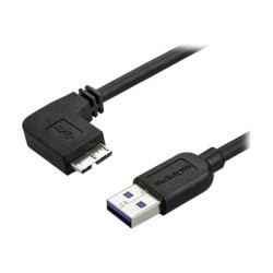 StarTech.com Cavo USB 3.0 Tipo A a Micro B slim - Connettore USB3.0 A a Micro B slim ad angolo sinistro Gen 1 (5 Gbps) - 1m - C