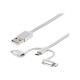 StarTech.com Cavo USB-C Multi-Carica - Lightning, USB, Micro-B - Cavo di Ricarica Intrecciato USB-C - Certificato MFi - USB 2.0