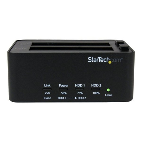 StarTech.com Dual Bay Hard Drive Duplicator and Eraser, Standalone HDDSSD ClonerCopier, USB 3.0 to SATA Docking Station, Hard D