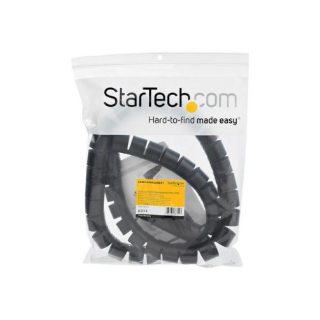 StarTech.com Guaina di gestione cavi da 1,5 m - A spirale - Diametro 45 mm - Kit di protezione cavi - nero - 1.5 m