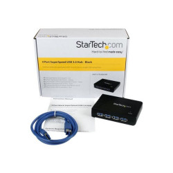 StarTech.com Hub a 4 porte USB 3.0 SuperSpeed, colore nero - Hub - 4 x SuperSpeed USB 3.0 - desktop