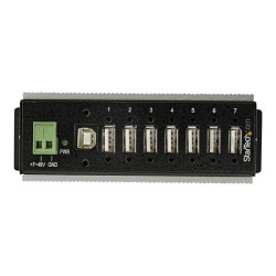 StarTech.com Hub Industrial USB 2.0 a 7 Porte con Protezione da Sovracorrenti e Sovracarichi da 350W - Montabile a Parete - Hub