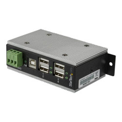 StarTech.com Hub USB 2.0 uso Industriale a 4 porte - 15kV Protezione da sovracorrenti - Hub - 4 x USB 2.0 - montabile su rail D