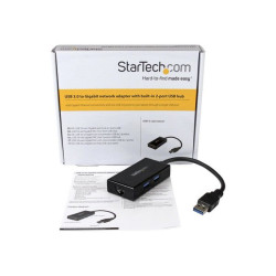 StarTech.com Hub USB 3.0 a due porte con Ethernet - Adattatore di rete RJ45 Gigabit Ethernet per Windows / Mac / Chrome (USB310