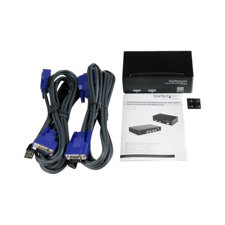 StarTech.com Kit switch KVM USB professionale a 2 porte con cavi - Switch KVM - 2 x KVM port(s) - 1 utente locale - desktop