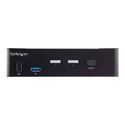 StarTech.com KVM Switch HDMI a 2 porte - Monitor singolo 4K 60Hz Ultra HD HDR - Switch KVM HDMI 2.0 per PC con 2 porte USB 3.0 