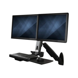 StarTech.com Postazione di lavoro Sit- Stand montabile a parete con braccio ergonomico regolabile per 2 monitor VESA e tastiera