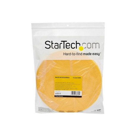 StarTech.com Rotolo di nastro con chiusura a strappo da 7,6 m - Fascette riutilizzabili tagliate a misura - Giallo (HKLP25YW) -