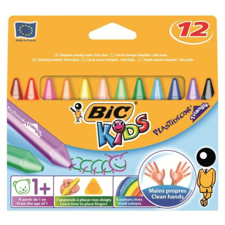 CF12PASTELLI BIC KIDS PLASTIDECOR TRIANGLE