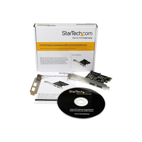 StarTech.com Scheda controller USB SuperSpeed 3.0 PCIe PCI Express a 2 porte con alimentazione SATA - Adattatore USB - PCIe - U