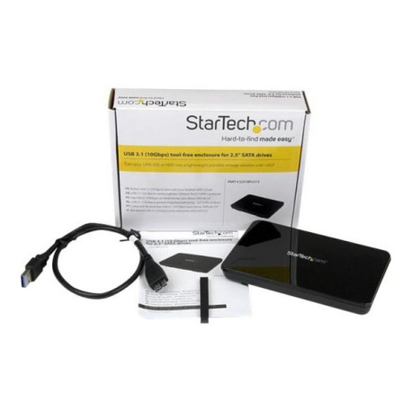 StarTech.com Box externo USB 3.1 ad 1 alloggiamento senza utensili (tool-less) da 2,5" SATA III - Box esterno - 2.5" - SATA 6Gb