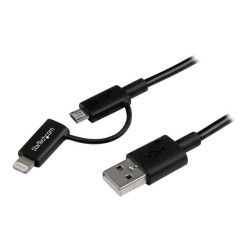 StarTech.com Cavo 2 in 1 USB a Lightning 8 pin o Micro USB - cavo di ricarica o sincronizzazione iPhone / iPad / iPod da 1m - M