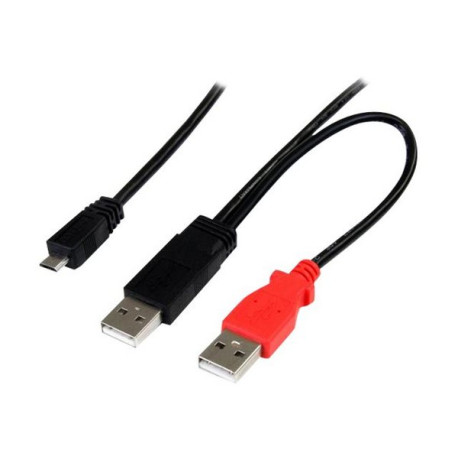 StarTech.com Cavo a doppia alimentazione per disco rigido esterno HDD a splitter Y - cavo dual USB A a micro B da 91cm - Cavo U