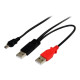 StarTech.com Cavo a doppia alimentazione per disco rigido esterno HDD a splitter Y - cavo USB A a mini B da 1,8m - Cavo USB - U