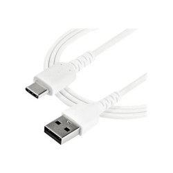 StarTech.com Cavo adattatore da USB 2.0 a USB-C di 1 m - Fibra aramidica e Protezione EMI - Cavo di ricarica TPI - Bianco (RUSB