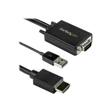 StarTech.com Cavo adattatore da VGA a HDMI da 2 m - Alimentazione via USB - 1080p -Convertitore attivo VGA (M) a HDMI (M) (VGA2