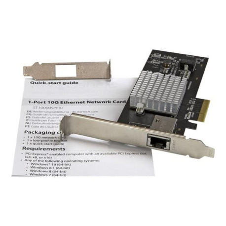 StarTech.com Scheda di Rete RJ 45 Ethernet PCI express ad 1 porta da 10GBase - Adattatore PCIe NIC Gigabit Ethernet - Adattator