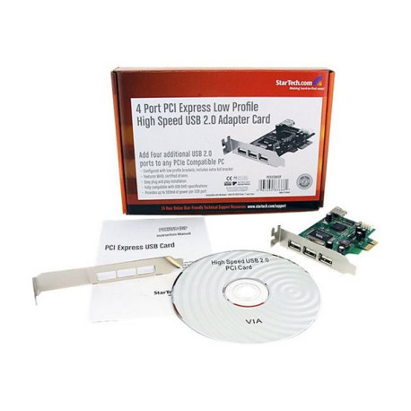 StarTech.com Scheda Pci Express basso prfilo con 4 porte USB 2.0 ad alta velocità - Adattatore USB - PCIe profilo basso - USB, 