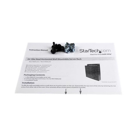 StarTech.com Server-rack-in-acciaio-19''-2U-per-montaggio-su-parete - Rack - montaggio a parete - nero - 2U - 19"