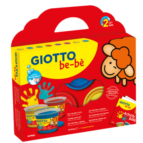 Supercolori a dita - 100 ml  - rosso, blu, giallo - Giotto bebe - conf. 3 pezzi