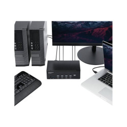 StarTech.com Switch KVM a 4 Porte HDMI - 4K 30Hz - Doppio Display - Switch KVM / audio / USB - 4 x KVM / audio / USB - montabil