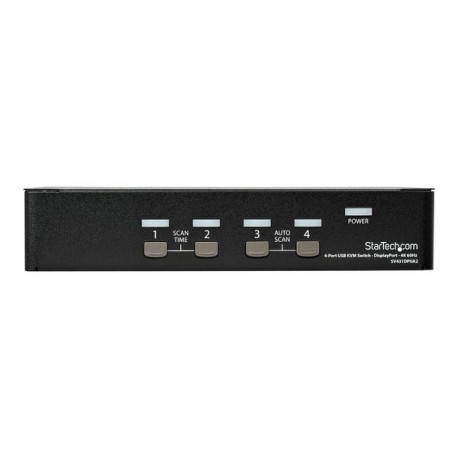 StarTech.com Switch KVM DisplayPort a 4 porte - 4K 60Hz - Schermo singolo - Switch KVM USB UHD DP 1.2 a doppia porta - Hub USB 