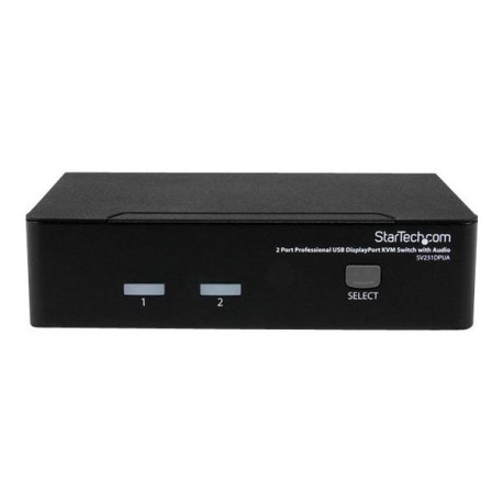 StarTech.com Switch KVM DisplayPort USB professionale a 2 porte con audio - Switch KVM / audio - 2 x KVM / audio - 1 utente loc