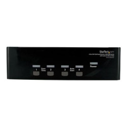 StarTech.com Switch KVM doppio monitor VGA DVI 4 porte USB con audio e hub USB 2.0 - Switch KVM / audio / USB - 4 x KVM / audio