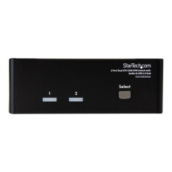 StarTech.com Switch KVM Dual DVI USB 2 porte con audio e hub USB 2.0 - Switch KVM / audio / USB - 2 x KVM / audio / USB - 1 ute