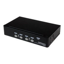 StarTech.com Switch KVM USB 4 porte, montabile a rack 1U, con OSD - Switch KVM - 4 x KVM port(s) - 1 utente locale - desktop - 