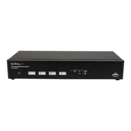 StarTech.com Switch KVM VGA USB a 4 porte con tecnologia di commutazione rapida DDM e cavi - Switch KVM / USB - 4 x KVM / USB -