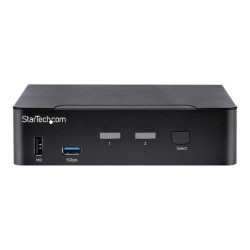 StarTech.com USB C KVM Switch, 2 Port DisplayPort KVM w/ 4K 60Hz UHD HDR Video, 3.5mm Audio, USB Type C KVM Switch, 4x USB HID 