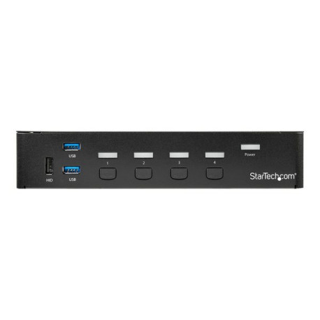 StarTech.com Switch Commutatore KVM a 4 Porte DisplayPort con Hub per periferiche USB 3.0 - 4K - Switch KVM / USB - 4 x KVM / a