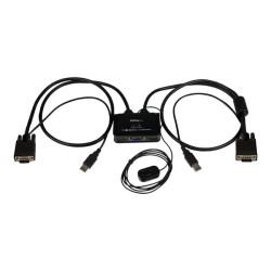 StarTech.com Switch Commutatore KVM USB VGA a 2 porte - Switch Box KVM Alimentato via USB con pulsante di commutazione a distan