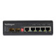 StarTech.com Switch di rete LAN a 6 porte - 4 porte PoE RJ45 + 2 slot SFP - PoE+ 30W - Switch Gigabit Ethernet industriale (IES