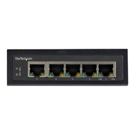 StarTech.com Switch Ethernet 5 porte industriale - Power over Ethernet switch di rete Gigabit non gestita 30W 4x PoE+ /IP-30 (I