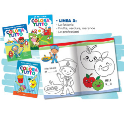 Album da colorare - La fattoria, merende e professioni - 24 facciate - Blasetti - conf. 6 pezzi