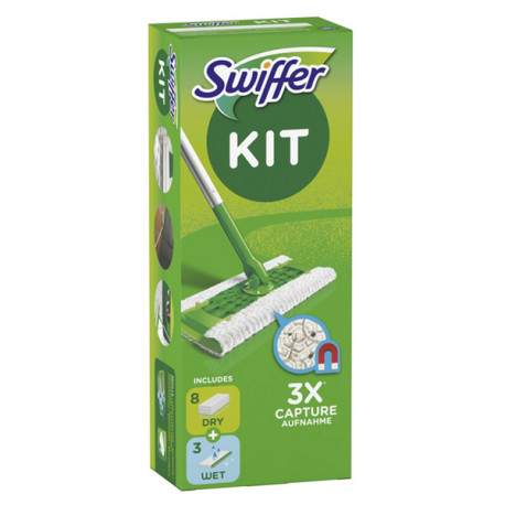 Swiffer Dry Starter Kit completo (8 panni + 3 panni wet) - Swiffer